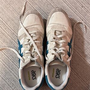 ASICS White and Blue Sneakers